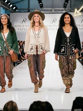 Adrianna Papell Black  Overthrow with White Floral Embroidery